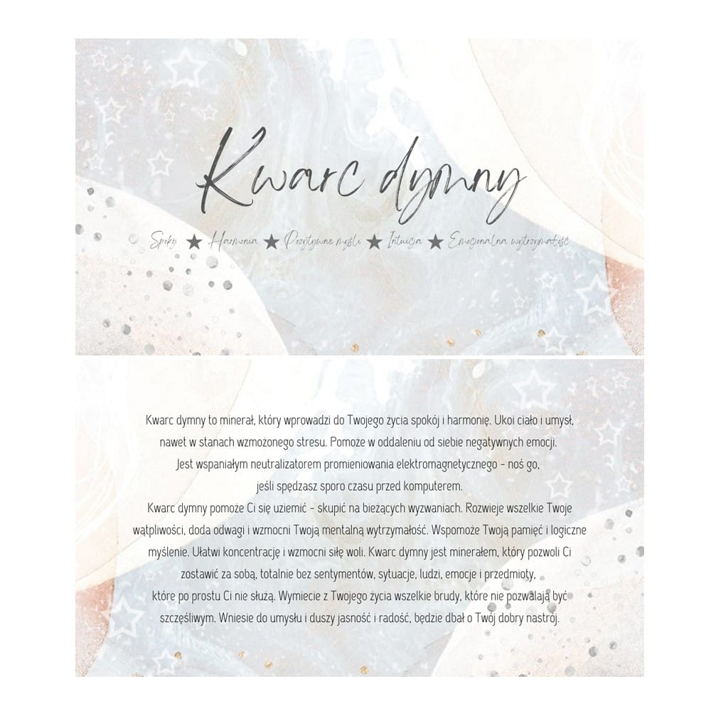 Kwarc dymny - karta z właściwościami kamienia