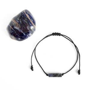 Bransoletka sodalit patyczek na czarnym sznurku Sodalite stick