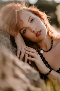 SUNSET - księżyc - choker czarny turmalin i srebro p.925