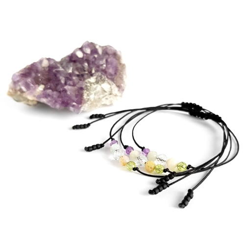 Bransoletka peridot, opal, topaz, akwamaryn i ametyst Zodiac Wodnik